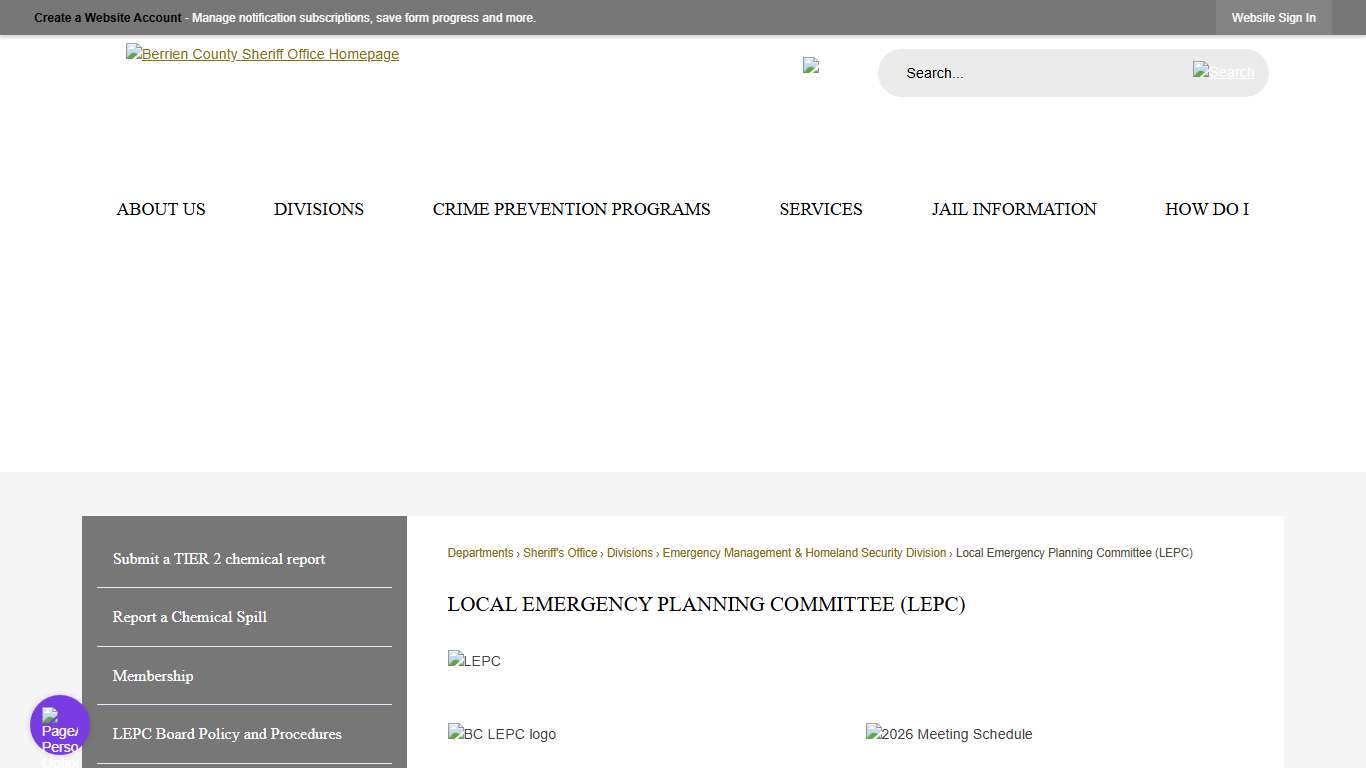 Local Emergency Planning Committee (LEPC) Berrien County, MI